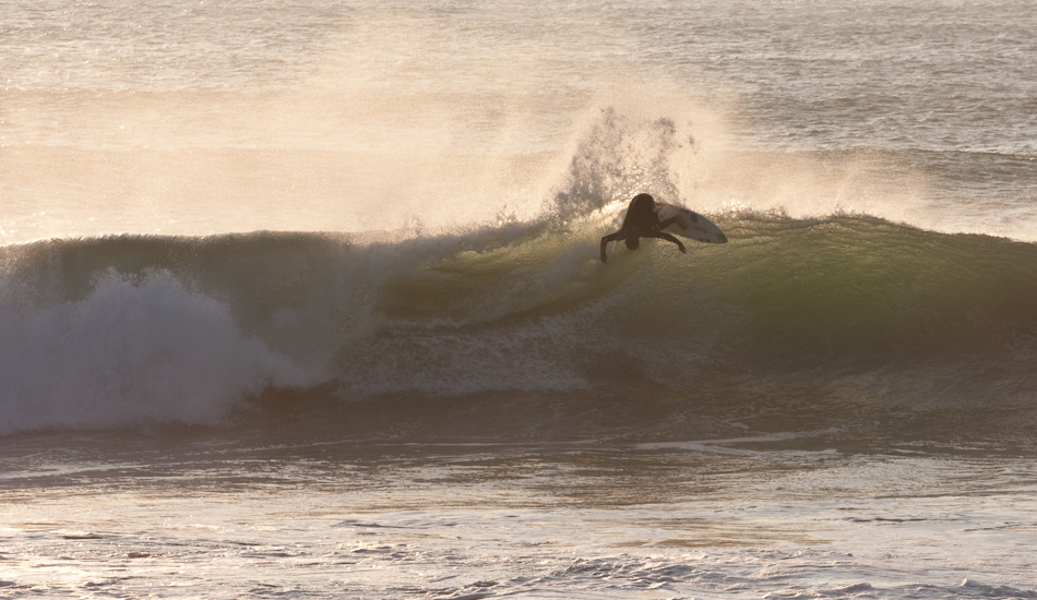 Making the most of some premium evening light with a sweet back-lit hook courtesy of Newquay\'s Ollie Adams.